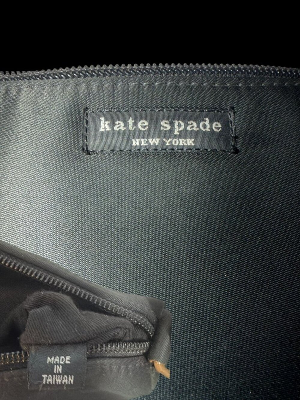 VTG Kate Spade Original Nylon Shoulder Bag Black Handle Satchel 90s Y2K Baguette - Picture 8 of 9